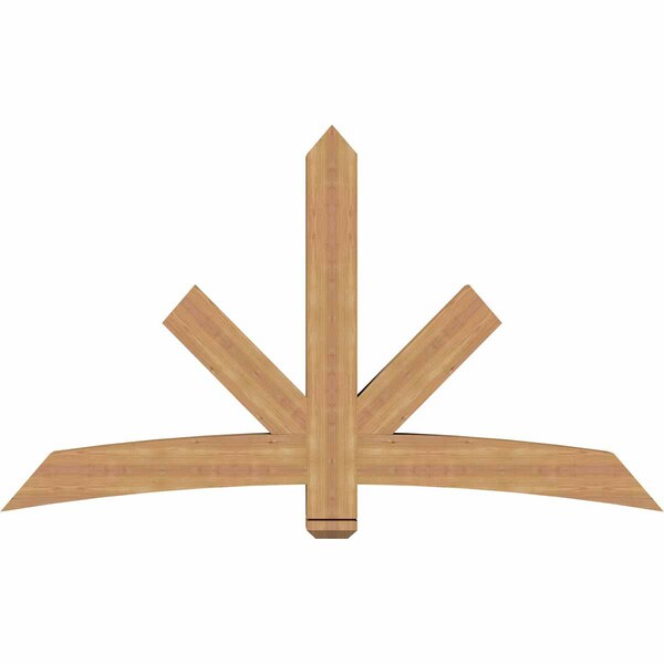 Ekena Millwork Alberta Smooth Timber Gable Bracket, Western Red Cedar, 60"W x 35"H x 5 1/2"D x 5 1/2"F, 14/12 Pitch GBW060X35X0606ALB00SWR - main